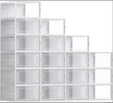 CARLA HOME 18-Pack Shoe Storage Boxes - Clear Stackable - White - Shoe Box Storage - Extra Image