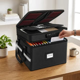 CARLA HOME Fireproof Document Box with Lock - Fabric - Office - Fireproof Document Safe - Front View