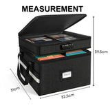 CARLA HOME Fireproof Document Box with Lock - Fabric - Office - Fireproof Document Safe - Top-Down View