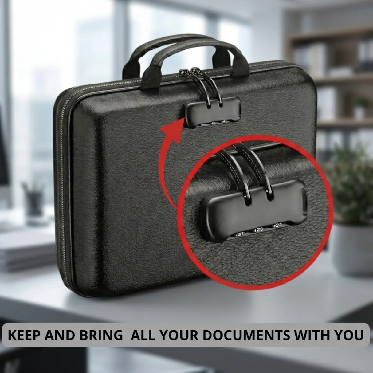 CARLA HOME Fireproof Document Box with Lock - Hard Shell - Glass Fiber - Fireproof File Organizer