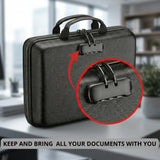 CARLA HOME Fireproof Document Box with Lock - Hard Shell - Glass Fiber - Fireproof File Organizer - Low Angle