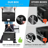 CARLA HOME Fireproof Document Box with Lock - Collapsible Black - Glass Fiber - Reflective Strip Design - Side View