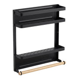 CARLA HOME Magnetic Refrigerator Spice Rack - 2 Tier Fridge Organiser - Black - Extra Image