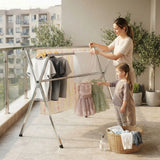 CARLA HOME Clothes Drying Rack Folding Indoor Outdoor, Grey, Kitchen - Front View
