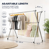 CARLA HOME Clothes Drying Rack Folding Indoor Outdoor, Grey, Kitchen - Side View