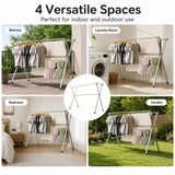 CARLA HOME Clothes Drying Rack Folding Indoor Outdoor, Grey, Kitchen - Close-Up Angle