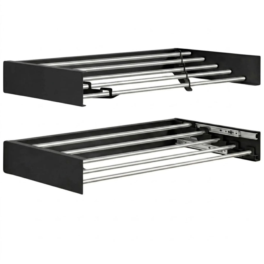 CARLA HOME Wall Mounted Clothes Drying Rack - Foldable - Balcony Folding Clothes - Black