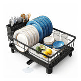 CARLA HOME Dish Drying Rack with Drainboard & Utensil Holder for Kitchen (Black) - Extra Image