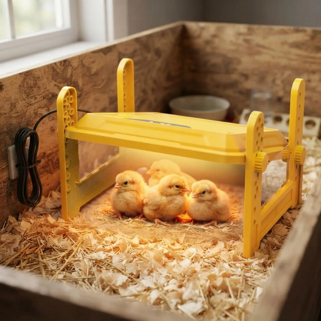 CARLA HOME Upgraded Chick Brooder Heating Plate - Adjustable Height - Yellow - Chicken Heater