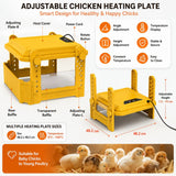 CARLA HOME Upgraded Chick Brooder Heating Plate - Adjustable Height - Yellow - Chicken Heater - Top-Down View