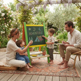 CARLA HOME Kids Art Easel, Double-Sided Chalkboard Whiteboard, Multicolour - Close-Up Angle