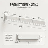 CARLA HOME 3-Fold Wall Mounted Clothes Drying Rack, Laundry Space Saver, White - Side View