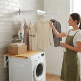 CARLA HOME 3-Fold Wall Mounted Clothes Drying Rack, Laundry Space Saver, White - Rear View