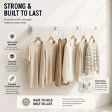 CARLA HOME 3-Fold Wall Mounted Clothes Drying Rack, Laundry Space Saver, White - Close-Up Angle