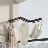 CARLA HOME 3-Fold Wall Mounted Clothes Drying Rack, Laundry Space Saver, Black - Front View