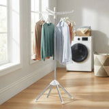 CARLA HOME Folding Clothes Drying Rack, 3 Rotatable Arms, Stainless Steel - Front View