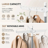 CARLA HOME Folding Clothes Drying Rack, 3 Rotatable Arms, Stainless Steel - 45-Degree Angle