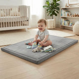 CARLA HOME Baby Play Mat 150x200cm, Thick Foam Crawling Mat, Infants, Grey - Front View