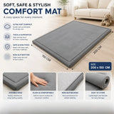 CARLA HOME Baby Play Mat 150x200cm, Thick Foam Crawling Mat, Infants, Grey - Top-Down View