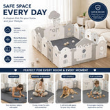 CARLA HOME Baby Play Mat 200x300cm, Thick Foam Crawling Mat, Infants, Grey - 45-Degree Angle