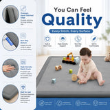 CARLA HOME Baby Play Mat 200x300cm, Thick Foam Crawling Mat, Infants, Grey - Rear View