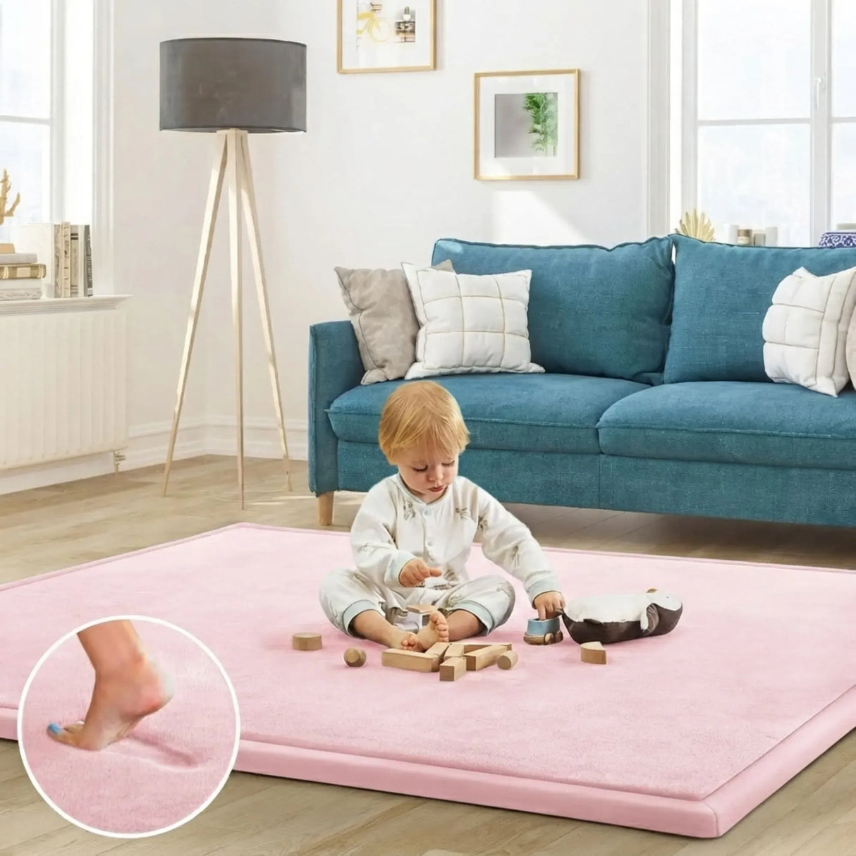 CARLA HOME Baby Play Mat 100x150cm, Thick Foam Crawling Mat, Infants, Pink
