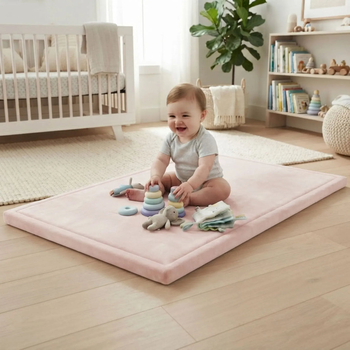 CARLA HOME Baby Play Mat 100x150cm, Thick Foam Crawling Mat, Infants, Pink