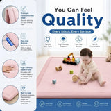 CARLA HOME Baby Play Mat 200x300cm, Thick Foam Crawling Mat, Infants, Pink - Rear View