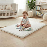 CARLA HOME Baby Play Mat 100x150cm, Thick Foam Crawling Mat, Infants, White - Front View