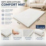 CARLA HOME Baby Play Mat 100x150cm, Thick Foam Crawling Mat, Infants, White - Top-Down View