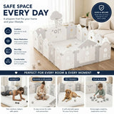 CARLA HOME Baby Play Mat 100x150cm, Thick Foam Crawling Mat, Infants, White - 45-Degree Angle