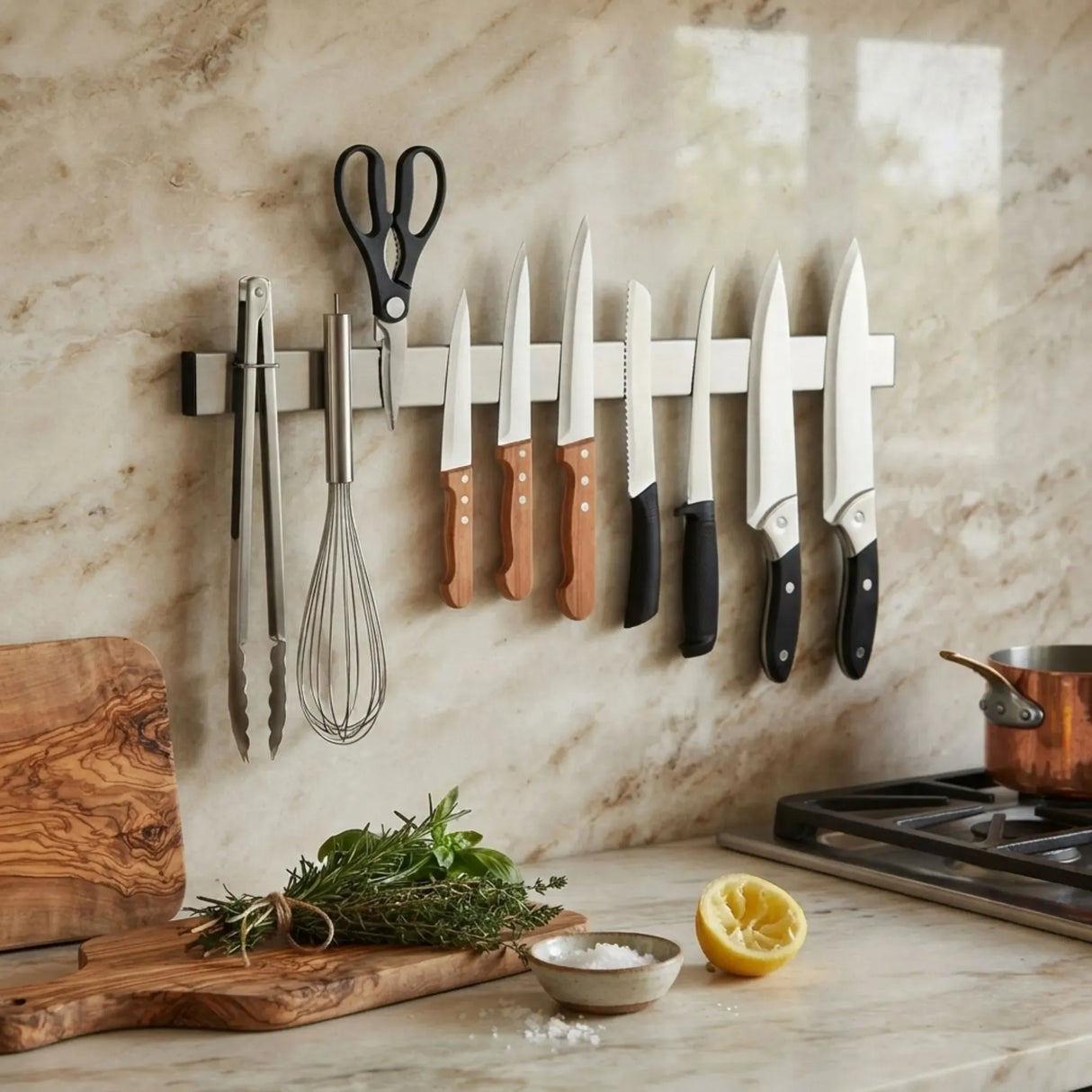 CARLA HOME Magnetic Knife Strip 60cm, Premium Stainless Steel Wall Rack Kitchen