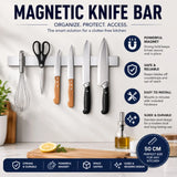 CARLA HOME Magnetic Knife Strip 50cm, Premium Stainless Steel Wall Rack Kitchen - Side View