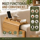 CARLA HOME Bamboo Sofa Armrest Tray, Couch Arm Table, Non-Slip Tray Table - Front View