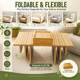 CARLA HOME Bamboo Sofa Armrest Tray, Couch Arm Table, Non-Slip Tray Table - 45-Degree Angle