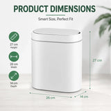 CARLA HOME 7L Automatic Trash Bin with Lid, Motion Sensor Garbage Can White - Top-Down View