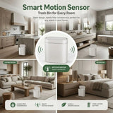 CARLA HOME 7L Automatic Trash Bin with Lid, Motion Sensor Garbage Can White - Rear View