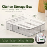 CARLA HOME Food Storage Bag Organiser, 4 Compartment Drawer Box, Kitchen Drawer - Side View