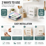 CARLA HOME Food Storage Bag Organiser, 4 Compartment Drawer Box, Kitchen Drawer - 45-Degree Angle