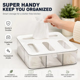 CARLA HOME Food Storage Bag Organiser, 4 Compartment Drawer Box, Kitchen Drawer - Rear View