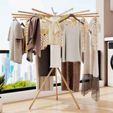 CARLA HOME Tripod Clothes Drying Rack, 16 Rod Foldable, Wooden Poles - 45-Degree Angle