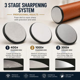 CARLA HOME Rolling Knife Sharpener, 5 Angle, Knife Sharpening Tool Kit Kitchen - Top-Down View