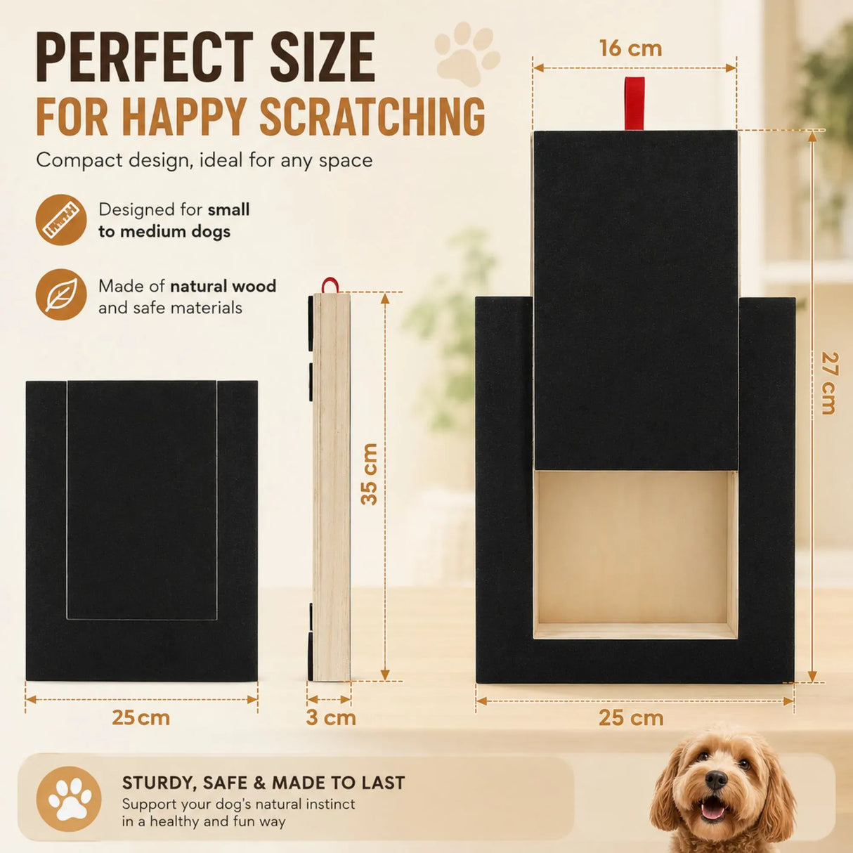 CARLA HOME Dog Nail Scratch Board with Snack Box Sandpaper Puppy Nail Pet