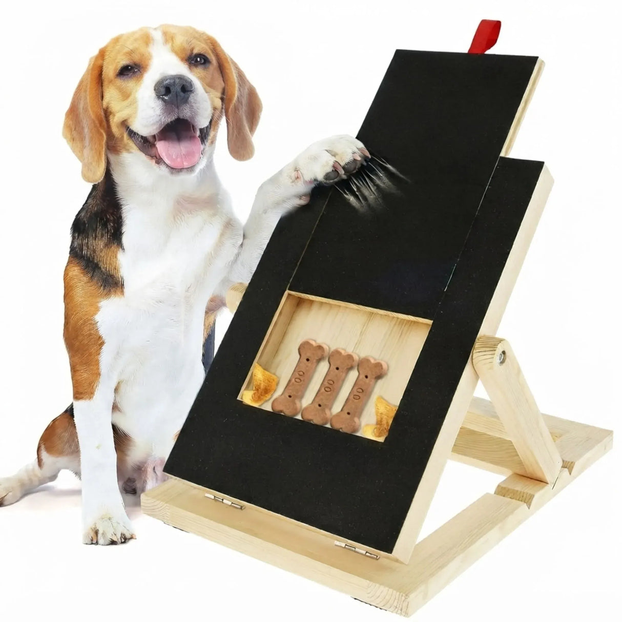 CARLA HOME Dog Nail Scratch Board with Snack Box, Height Adjustable Puppy Nail Pet