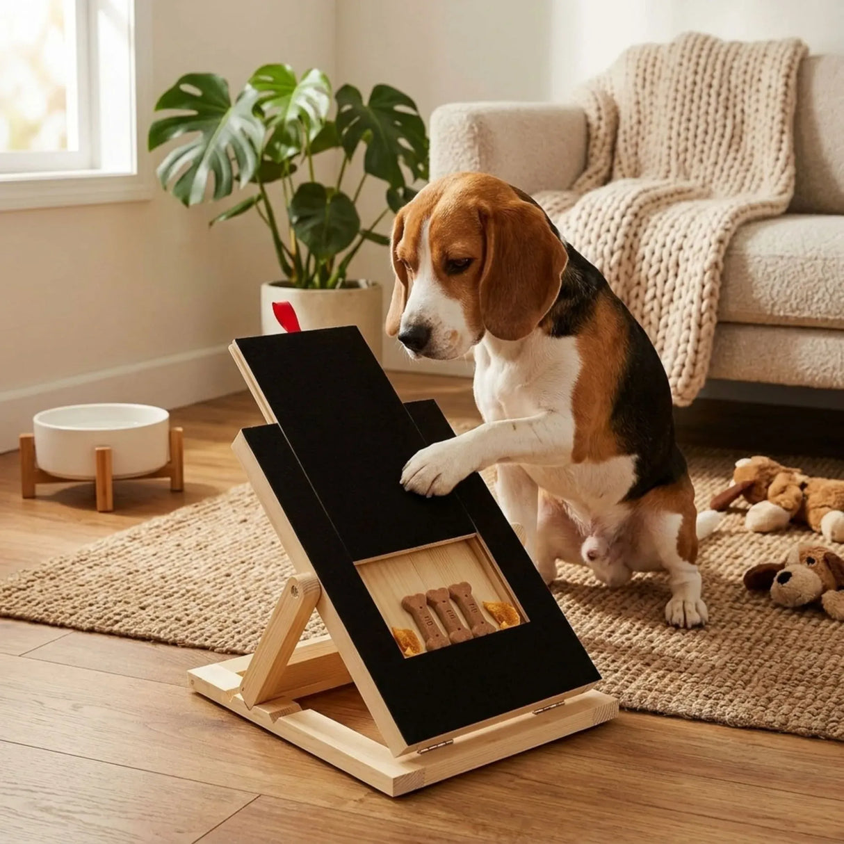 CARLA HOME Dog Nail Scratch Board with Snack Box, Height Adjustable Puppy Nail Pet