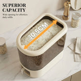 CARLA HOME Rice Dispenser 5kg Large Storage, Press Button Grain Container Kitchen - Top-Down View