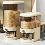 CARLA HOME Rice Dispenser 5kg Large Storage, Press Button Grain Container Kitchen - Rear View
