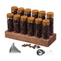 CARLA HOME Glass Coffee Bean Storage Tubes, 12 Pack Wooden Stand (60ml 20g)