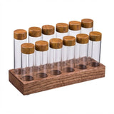 CARLA HOME Glass Coffee Bean Storage Tubes, 12 Pack Wooden Stand (60ml 20g) - Extra Image