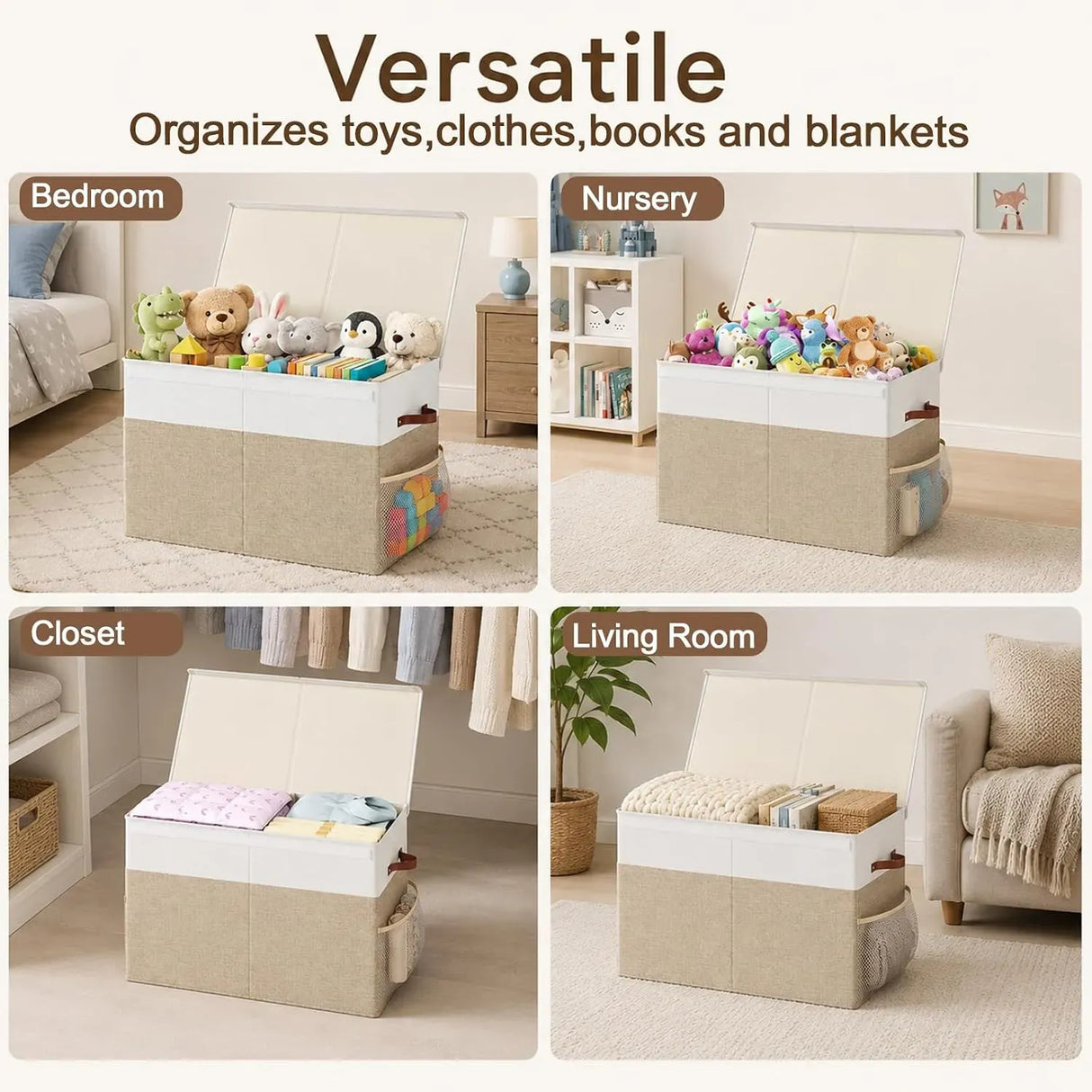 CARLA HOME Large Toy Storage Box with Lid Upgraded Toy Storage Chest Organiser